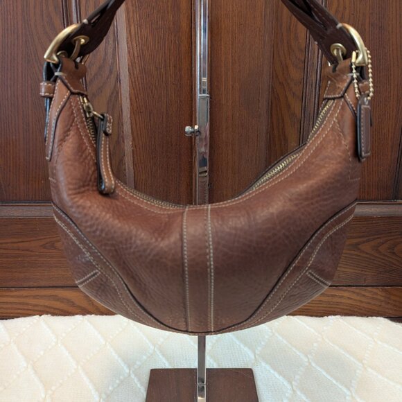 Coach Vtg Dylan Soho Pebbled Leather Hobo Bag Braided Handle - Picture 2 of 12